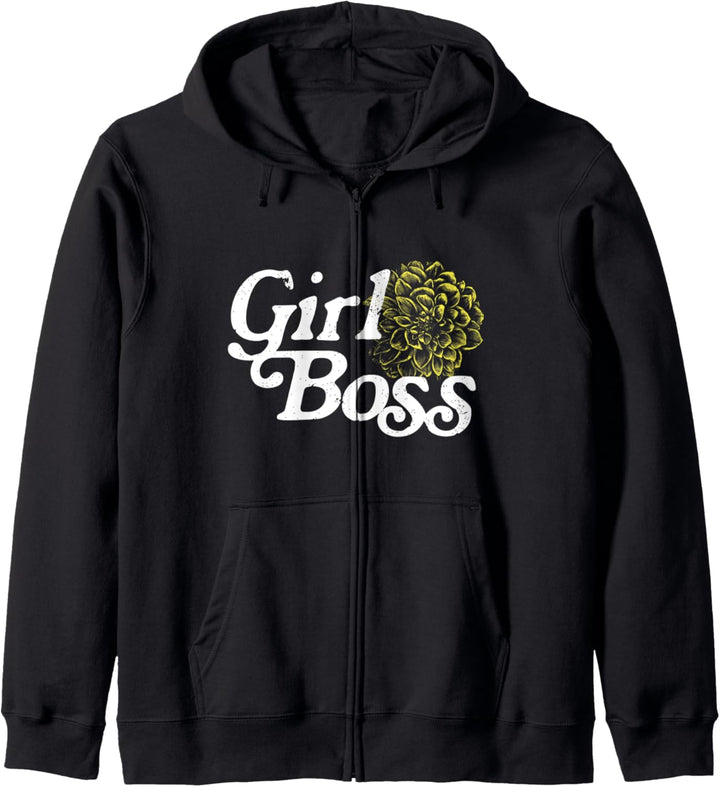 Girl Boss Dahlia Flower - Female Empowerment Minimalist Kapuzenjacke