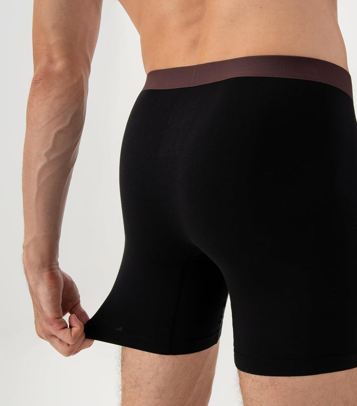 Separatec Herren Boxershorts 4er Pack Doppelbeutel Dual Pouch, Bambus Unterhosen Männer, Stretcken H