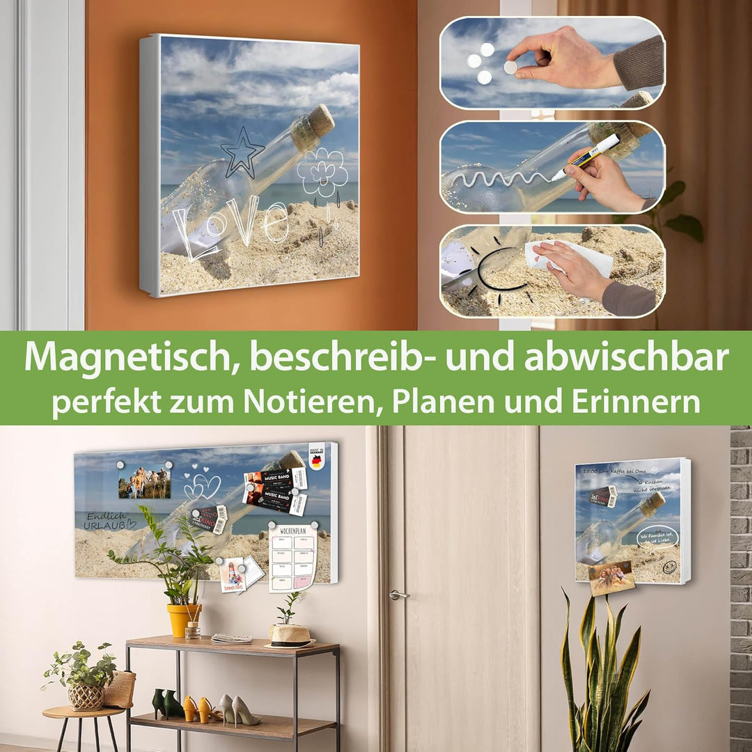 banjado Grosser Schlüsselkasten Metall - Schlüsselbox 30x30cm mit 32 Haken - Schlüsselkasten modern