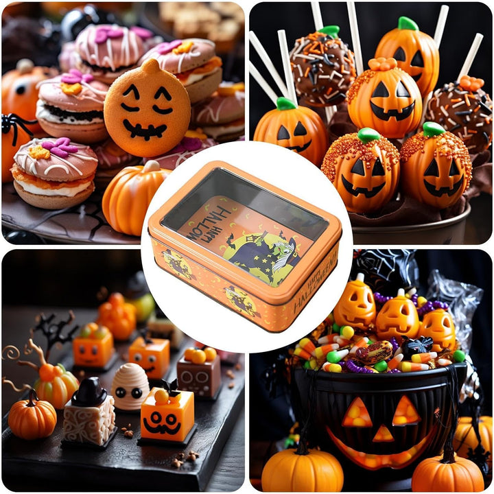 Halloween Party Snack Boxen Metallbehälter mit Deckel und Verschluss | Plätzchenboxen für Halloween-