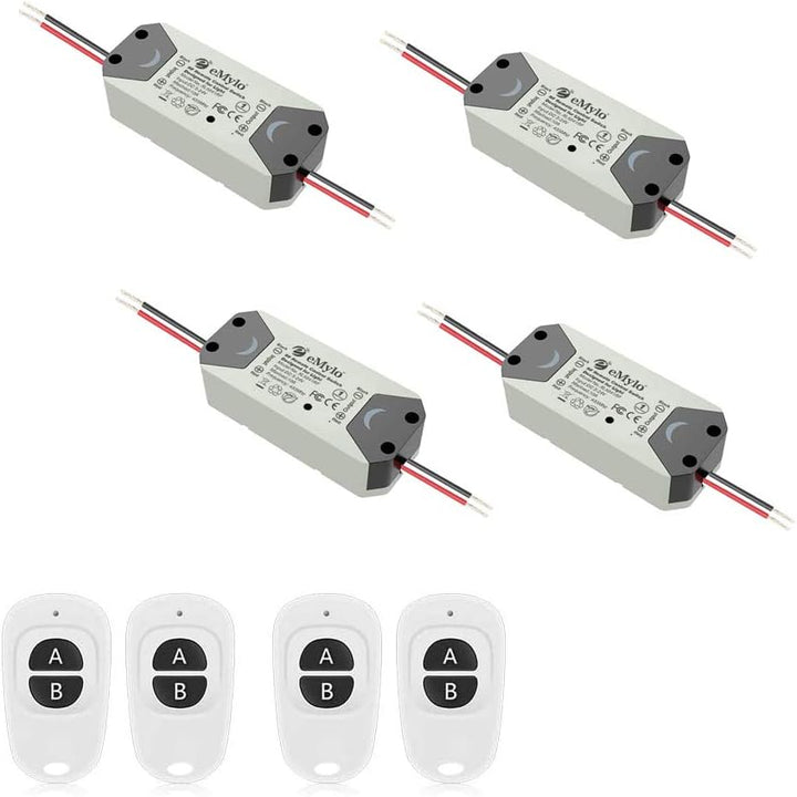 eMylo Smart Wireless Relay-Schalter DC 12V HF-Relaismodul Ein 1-Kanal-Fernsteuerungsschalter 5V-24V