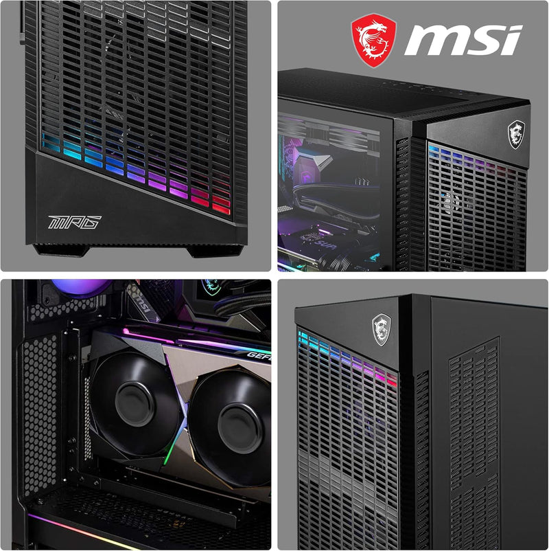 MSI MPG VELOX 100P AIRFLOW Mid-Tower PC-Gehäuse, geeignet für E-ATX-Mainboard, Seitenpanel aus gehär