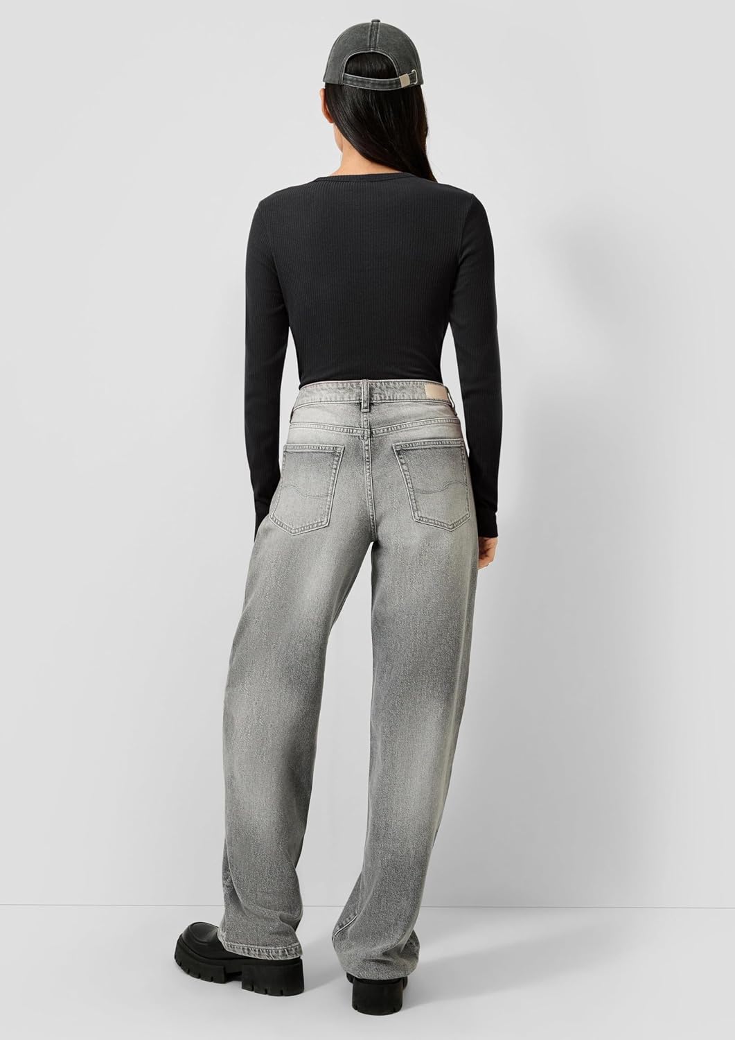 QS Geripptes Longsleeve S 9999_schwarz, S 9999_schwarz
