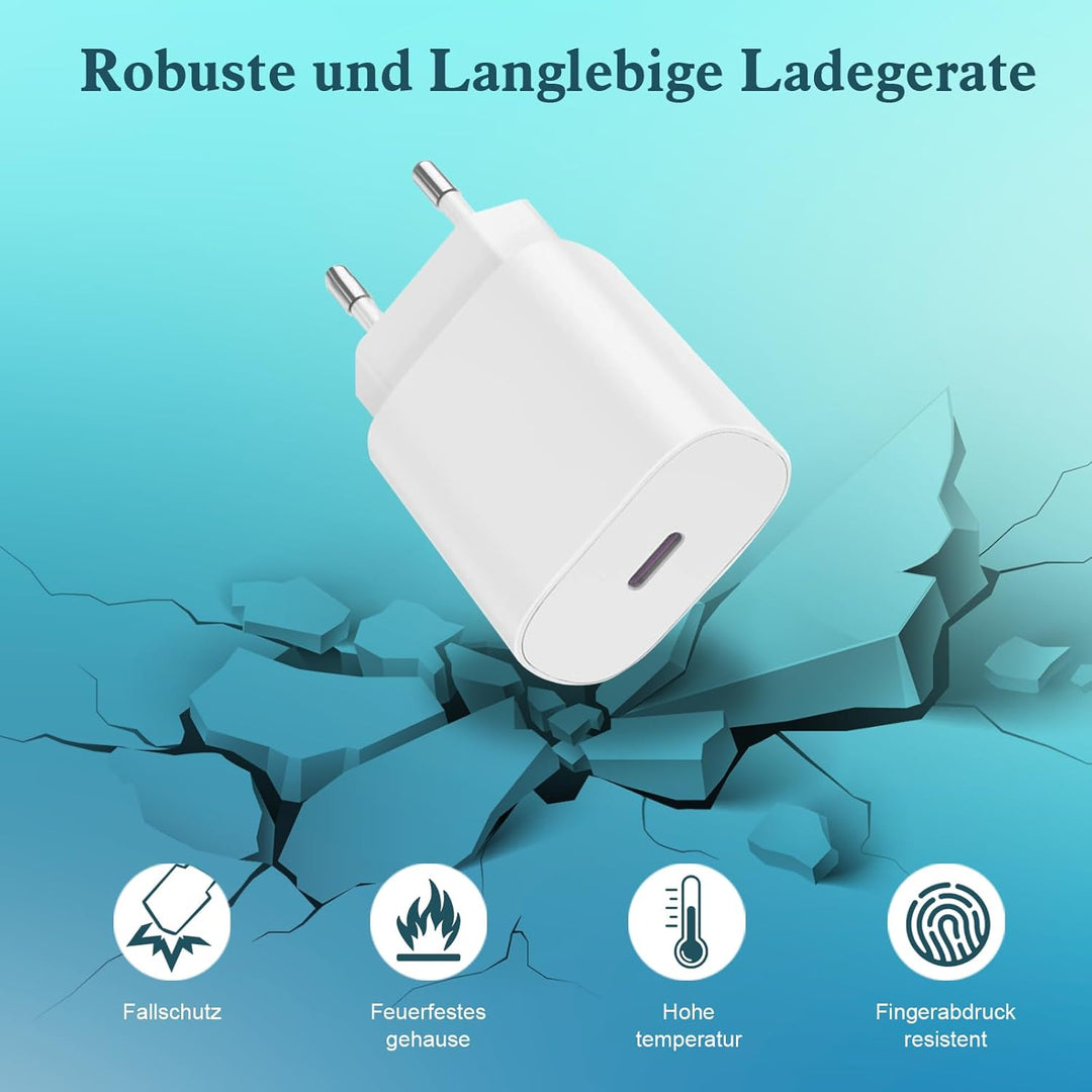 iPad Ladekabel Original mit USB C Netzteil, 25W iPad Ladegerät Schnellladegerät iPhone 17 ladekabel