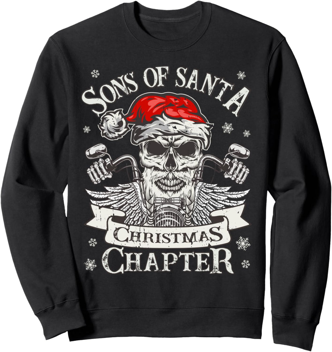 Biker Sons of Santa – Santa Riding Motorrad on Christmas Sweatshirt