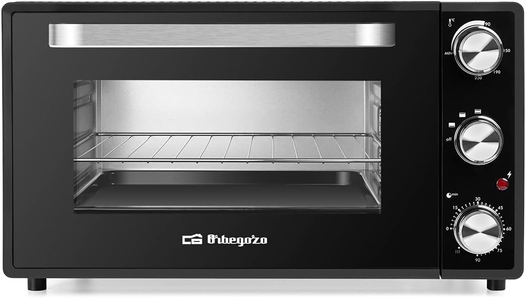 Orbegozo HO 385 Elektrischer Tisch-Ofen, 38 l, Timer, regelbarer Thermostat, Ober- / Unterhitze, Krü
