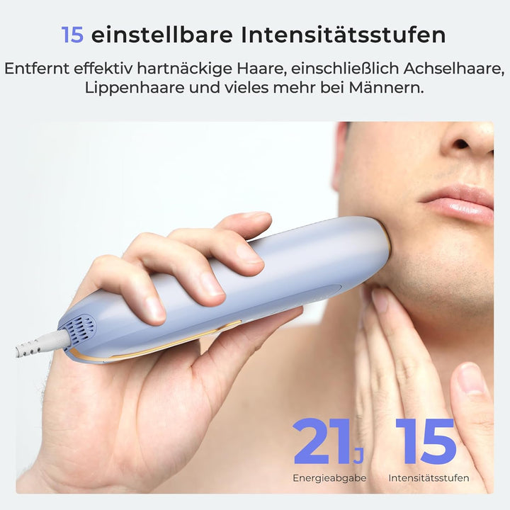 Haarentfernung Laser mit Saphir-Eis-Kühlung Technologie, Schmerzfreie IPL Geräte Haarentfernung Dame