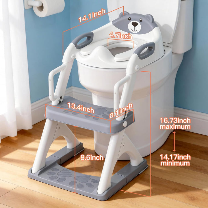 SKYROKU Toilettensitz 2 in 1 Toiletten Aufsatz für Kinder 2-7 Jahre Upgraded Stabil bis 90kg PP(BPA-