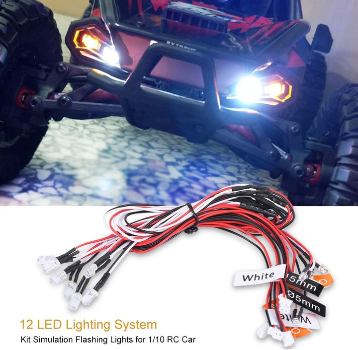 12-LED Auto Licht, Montieren Beleuchtung System Kit für 1/10 RC Auto, LKW, Crawler, Modelle, Spielze