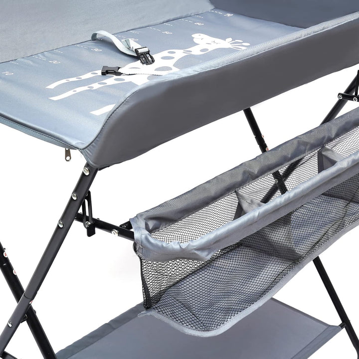 Wickeltisch Klappbarer und tragbarer Baby Wickelkombi auf Rollen Wickelkommode 3 stufig-höhenverstel