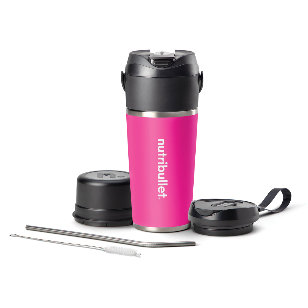 nutribullet Flip, Smoothie Mixer to go, 590 ml isolierter Edelstahl Thermobecher, hält 24h kalt, kab