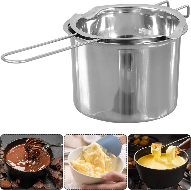 Yardwe 1 Satz Schmelztiegel Doppelkessel Edelstahl Schokoladen-Fondue-Topf Kerzenwärmertopf Schmelze