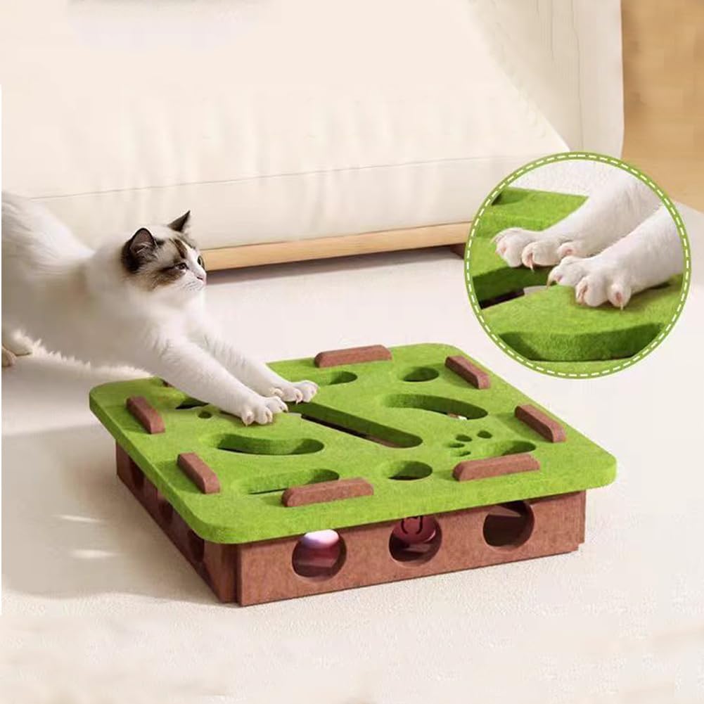 Kaseremy Katze interaktive Puzzle Spielzeug, Filz Labyrinth Katzenspielzeug Selbstbeschäftigung Ball