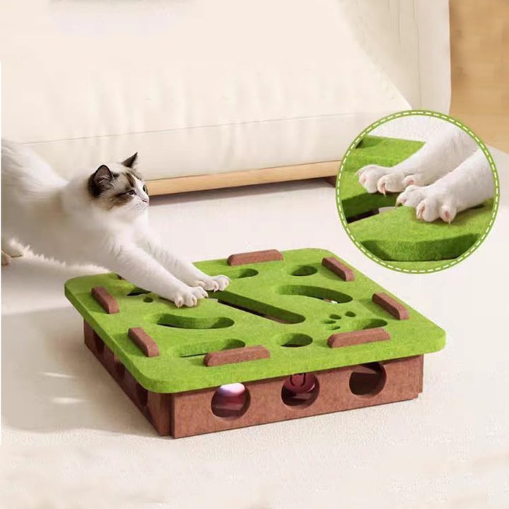 Kaseremy Katze interaktive Puzzle Spielzeug, Filz Labyrinth Katzenspielzeug Selbstbeschäftigung Ball