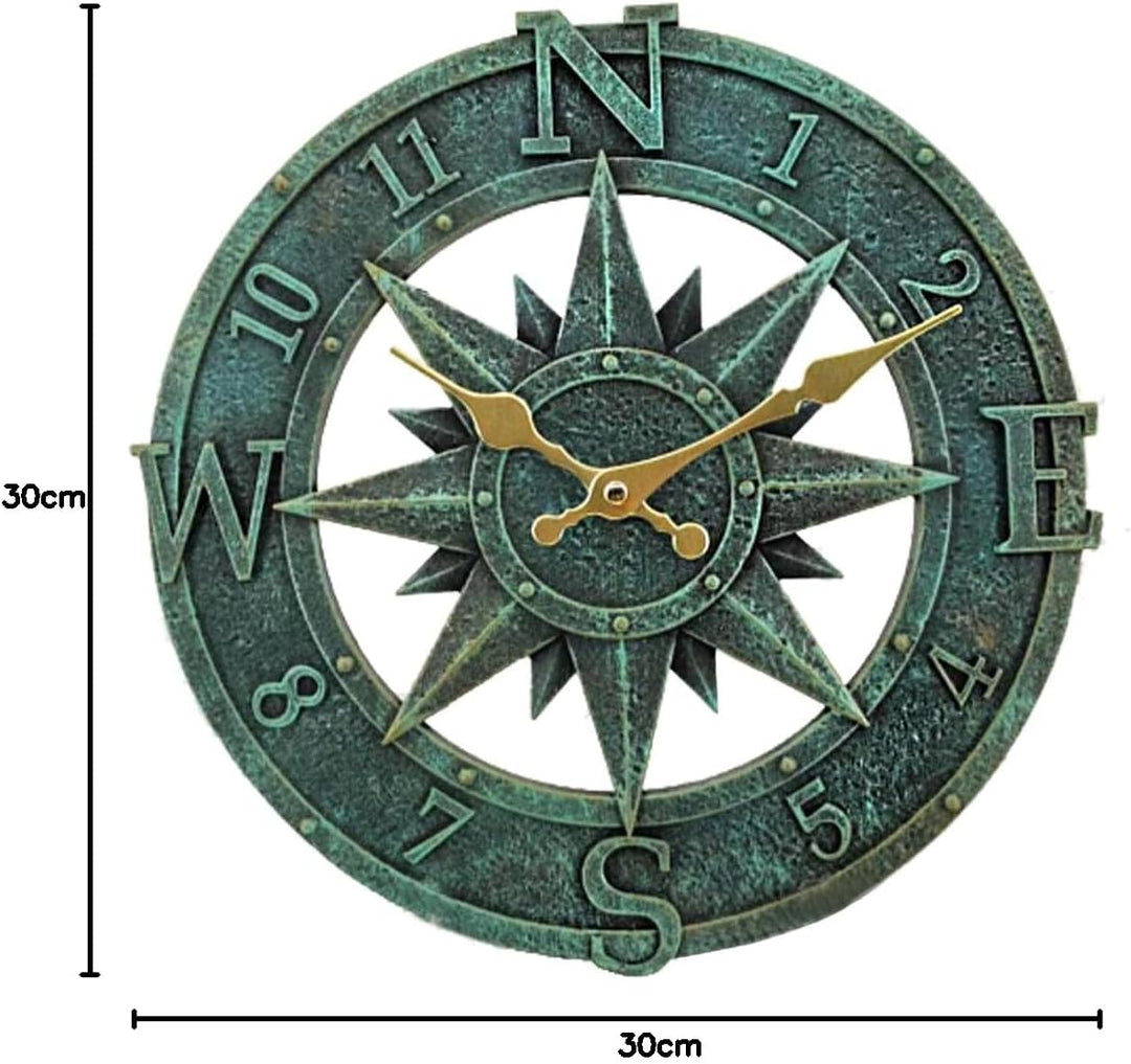 Outdoor Wanduhr 30 cm - Wasserdicht für Garten, Aussenbereich, Küche, Wohnzimmer - Industrial 3D Des