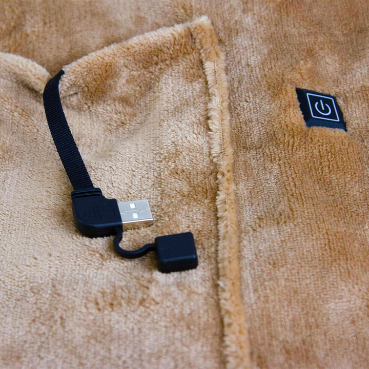 Heizdecke Flanell + GRATIS Power Bank. CE geprüft. TOP Qualität. Light Coffee, Light Coffee