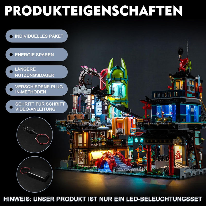 Led Licht Set für Lego 71799 Ninjago City Markets (Kein Lego), Dekorationsbeleuchtungsset für Lego N