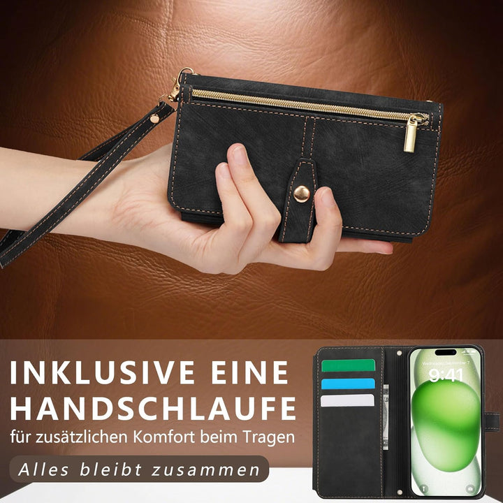 ZCDAYE Hülle für iPhone Air mit Band Handykette, Leder Handyhülle Handytasche mit Kordel Kartenfäche