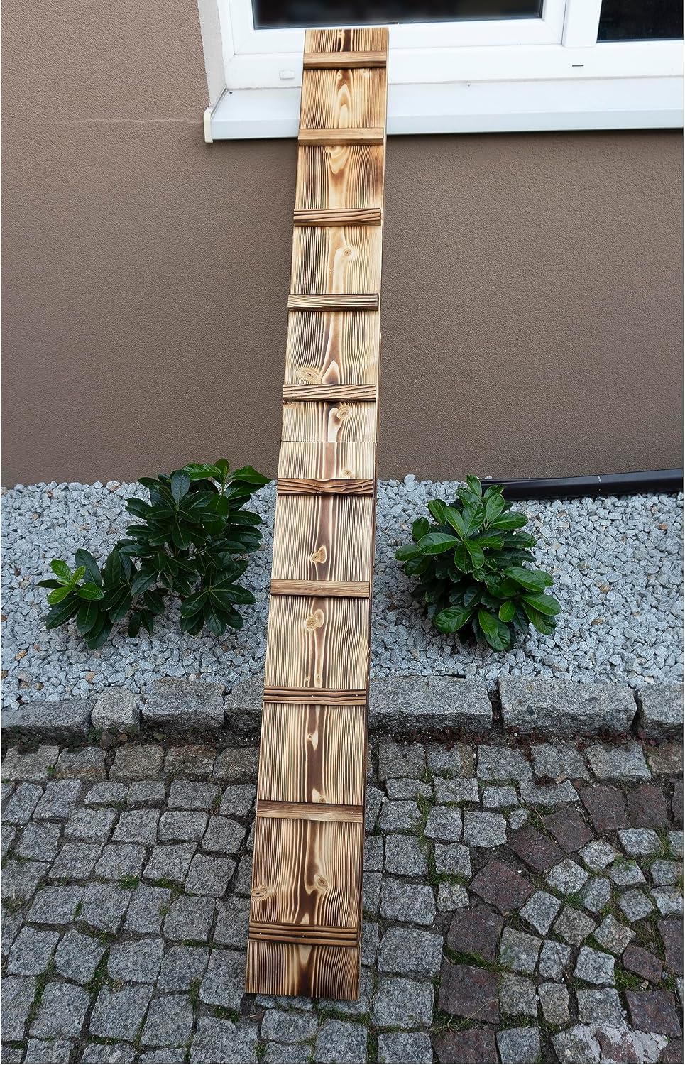Katzenleiter Katzentreppe Geflammt Katzenstufe für Balkon Fenster mit Metallhaken 1m - 6m (Länge 1 m