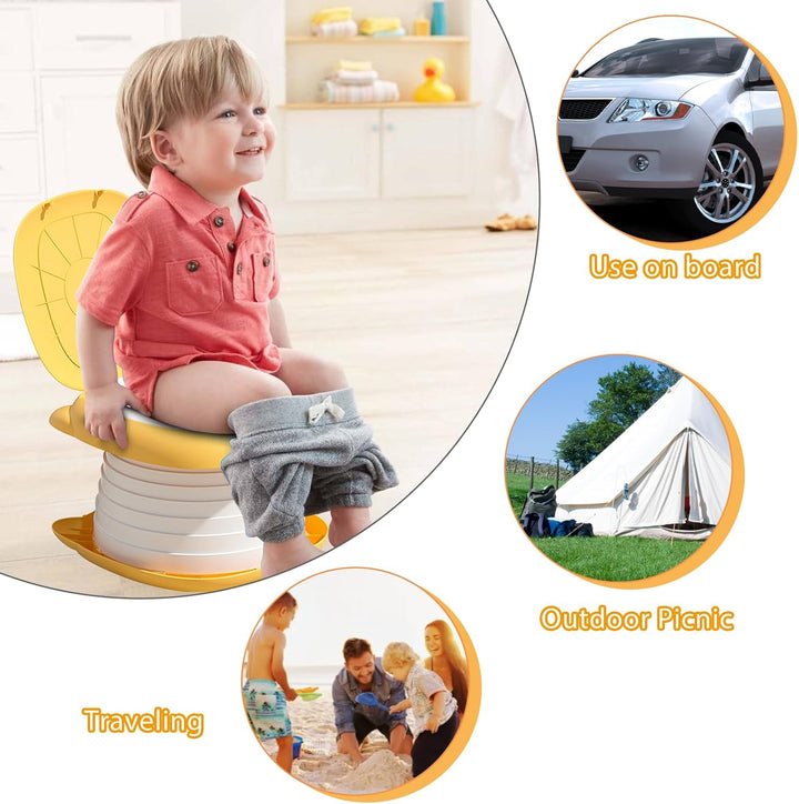 Toilettensitz Kinder, Töpfchen für Unterwegs, Faltbares Töpfchen, Reisetöpfchen Faltbar, Abnehmbarer