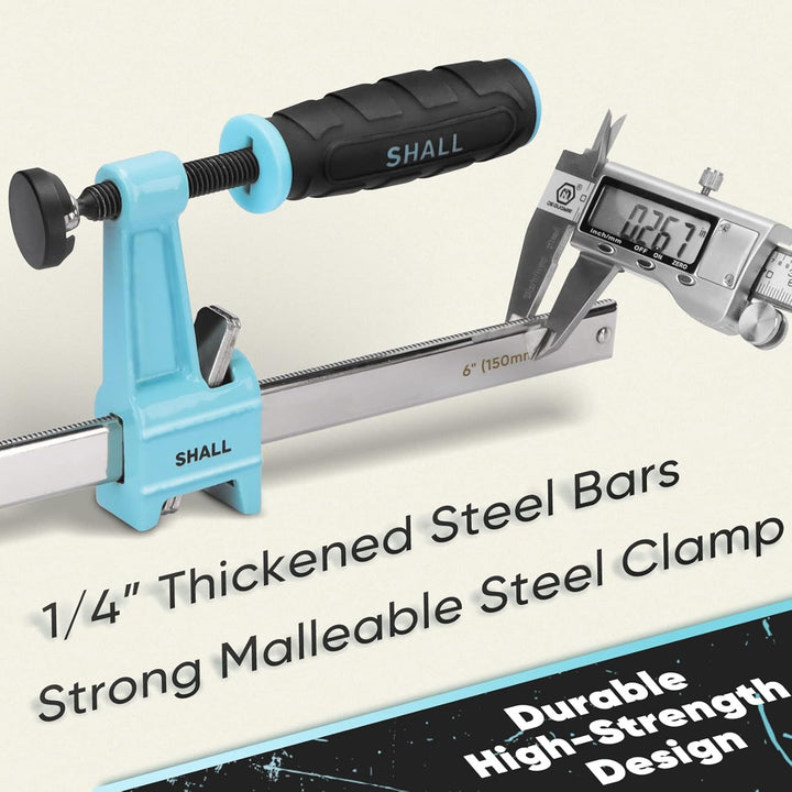 SHALL Schraubzwingen Set 4 Stück,Spannweite 150/300mm, Spannkraft 272kg（660 Pfund）, Aus Edelstahl，Pr