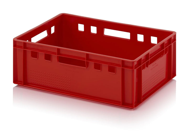 6x Fleischkiste E2 60x40x20 Metzgerkiste Eurofleischkiste rot inkl. Zollstock 6er Set