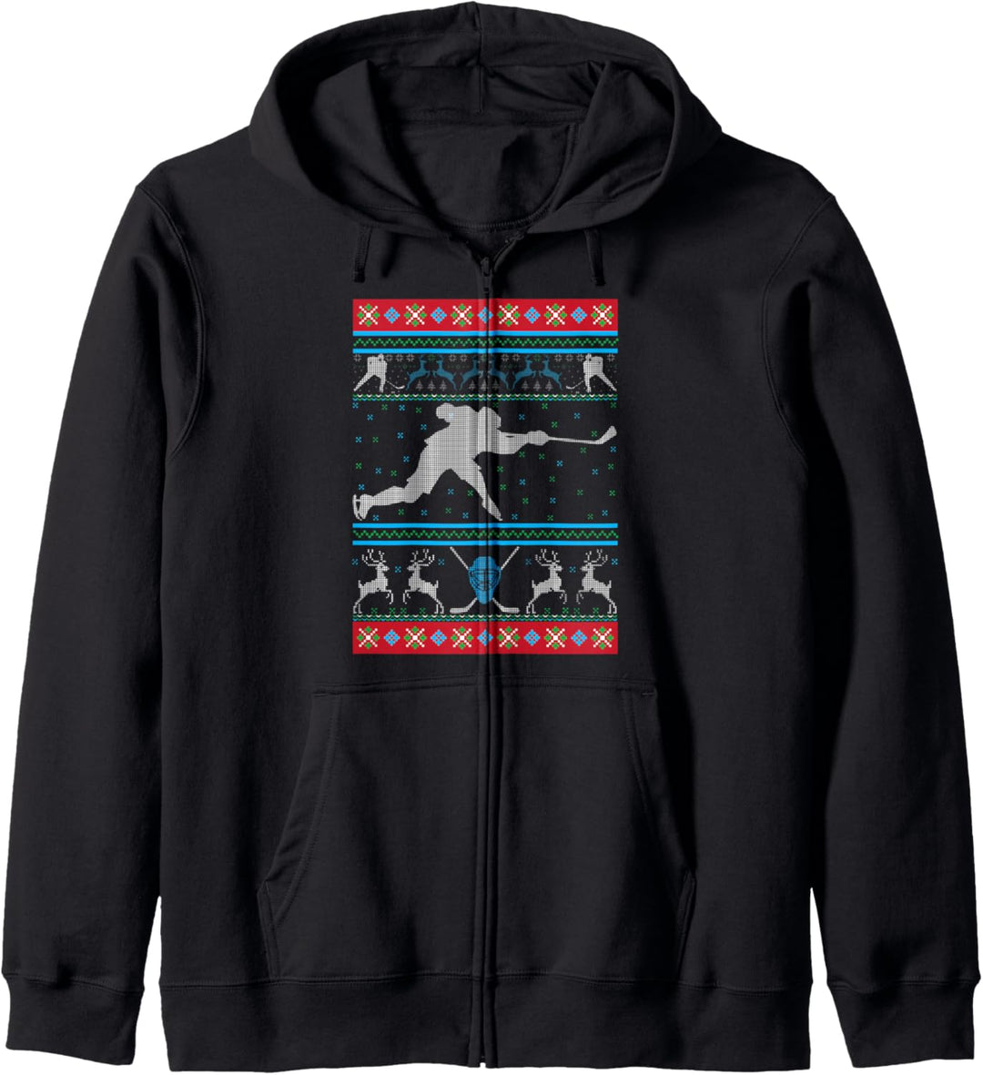 Hockey Ugly Christmas Ice Hockey Happy Holiday Xmas Gift Kapuzenjacke