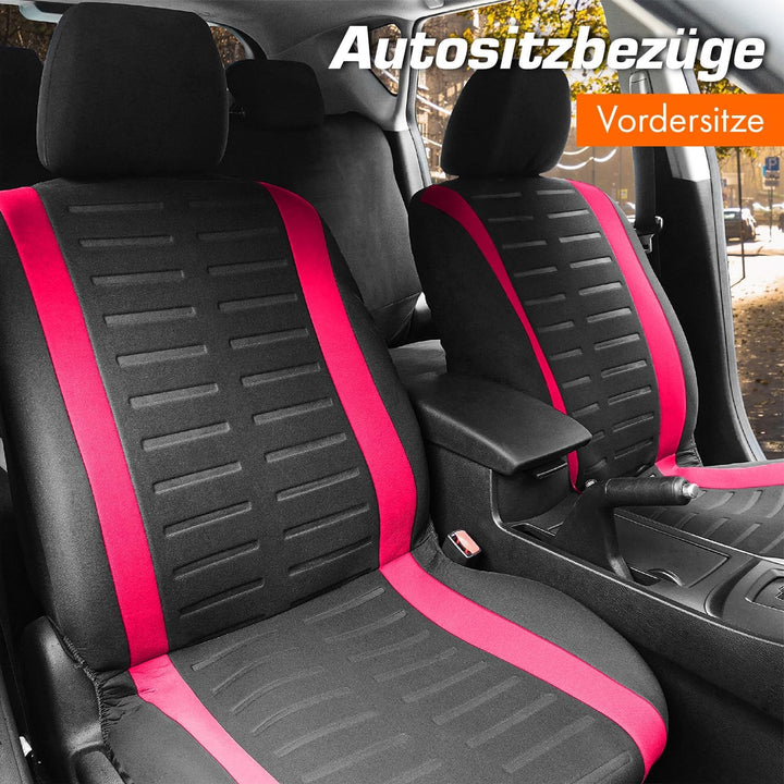 Upgrade4cars Autositzbezüge Set für die Vordersitze | Auto-Schonbezüge Universal in Pink Vordersitze