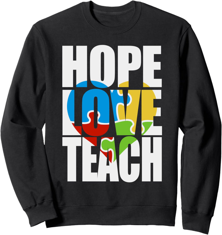 Autismus Awareness Produkte Hoffnung Liebe Lehren Puzzle Sweatshirt