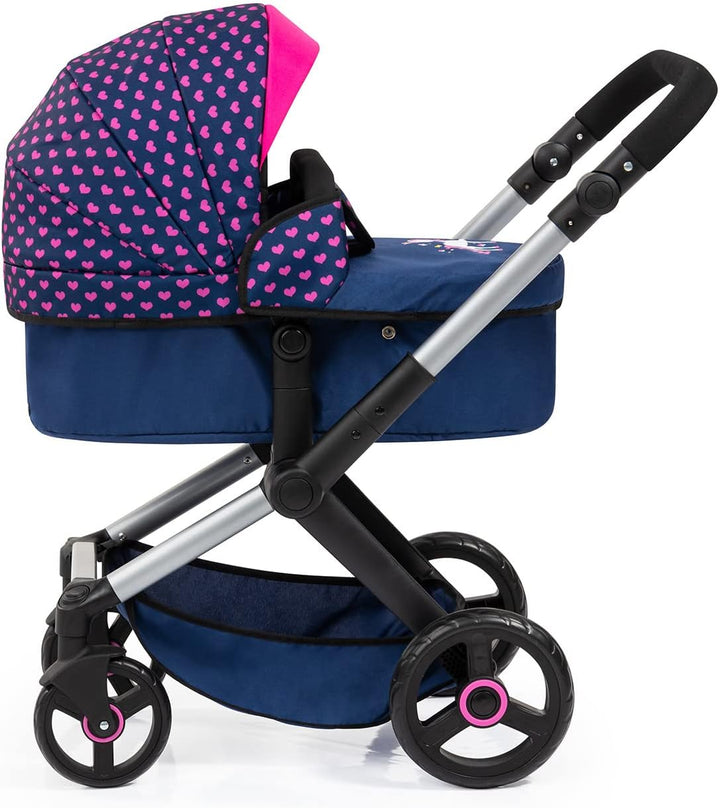 Bayer Design 17054AA Puppenwagen Xeo mit Tasche, höhenverstellbarer Griff, Schwenkschieber, wandelba