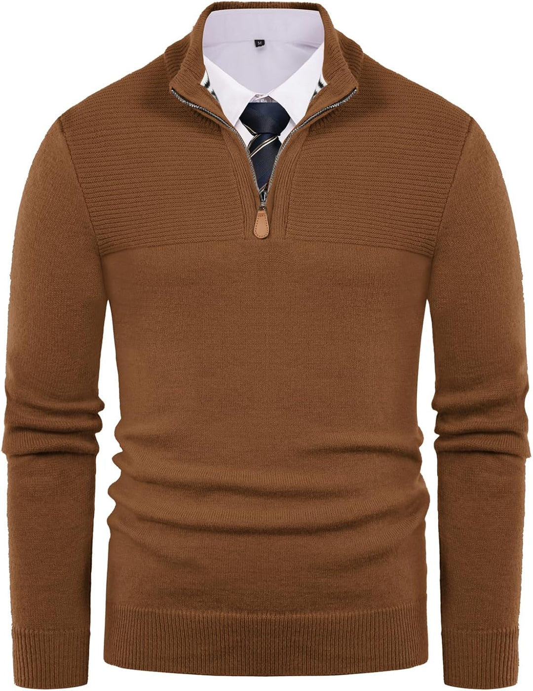 PaulJones Troyer Pullover Herren Strickpullover mit Reissverschluss und Stehkragen Arbeitspullover M