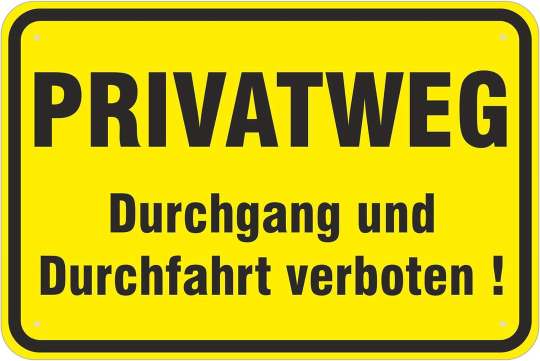 Schild Privatweg Durchgang und Durchfahrt verboten 400 x 600 mm aus Aluminium-Verbundmaterial 3mm st