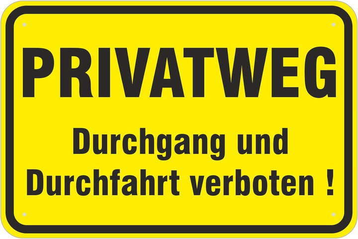 Schild Privatweg Durchgang und Durchfahrt verboten 400 x 600 mm aus Aluminium-Verbundmaterial 3mm st