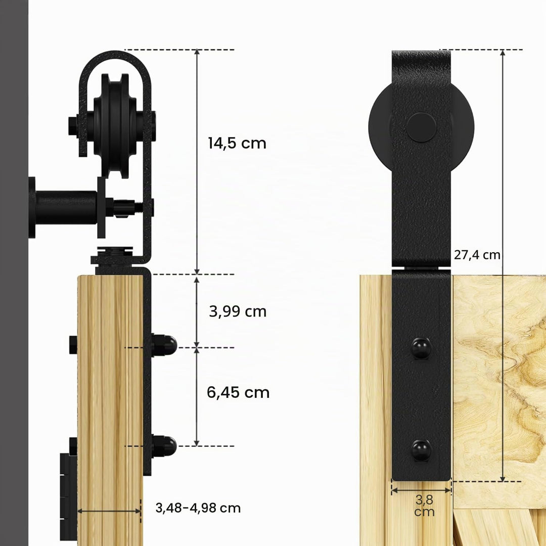 QINAIXQM 91CM/3FT Bifold Schiebetürbeschlag Schiebetür Beschlag Gleitschiene Holzschiebetür Schiebet