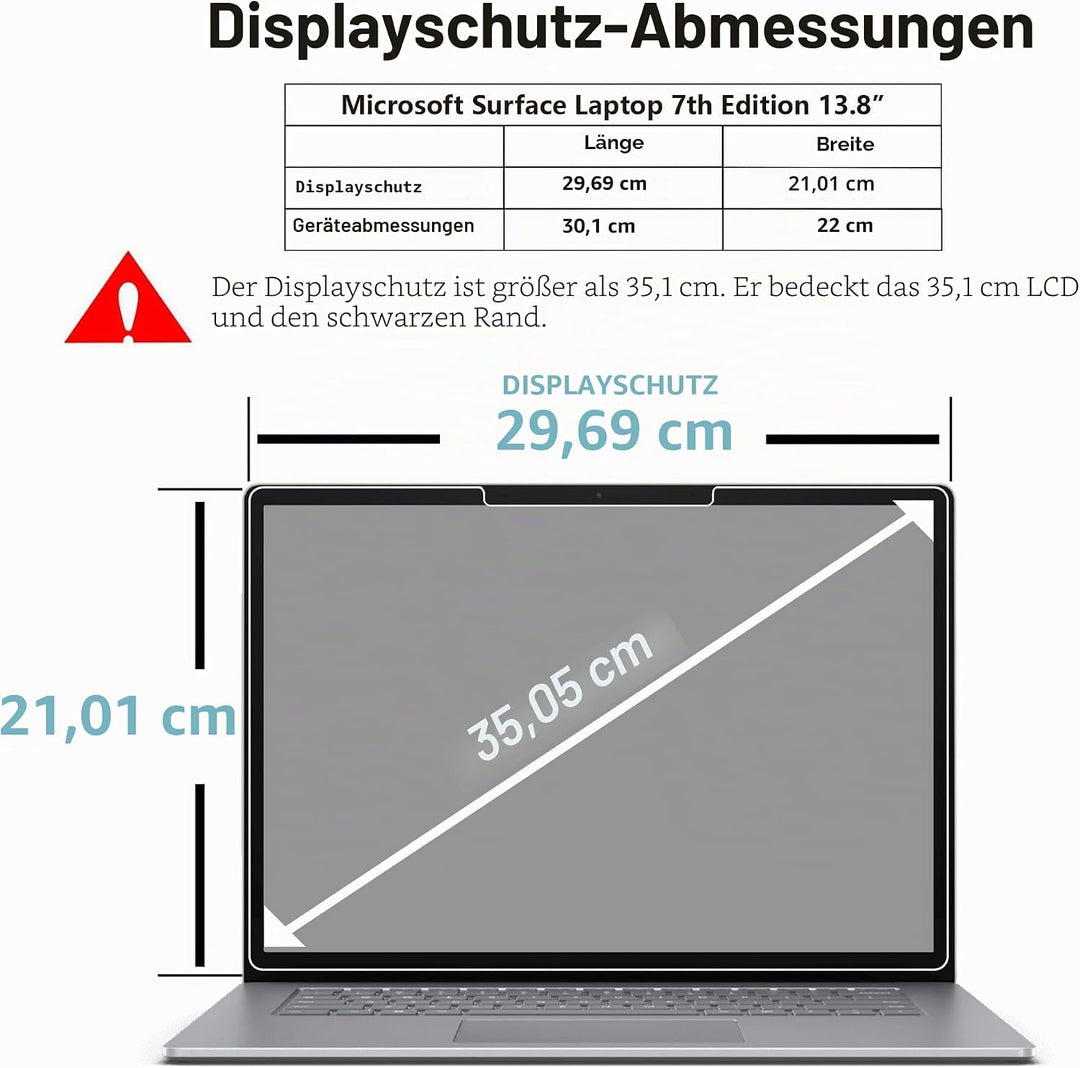 Megoo [2 Stück]-Schutzfolie für Microsoft Surface Laptop 7,kratzfest,hochempfindlich,Surface Pen kom