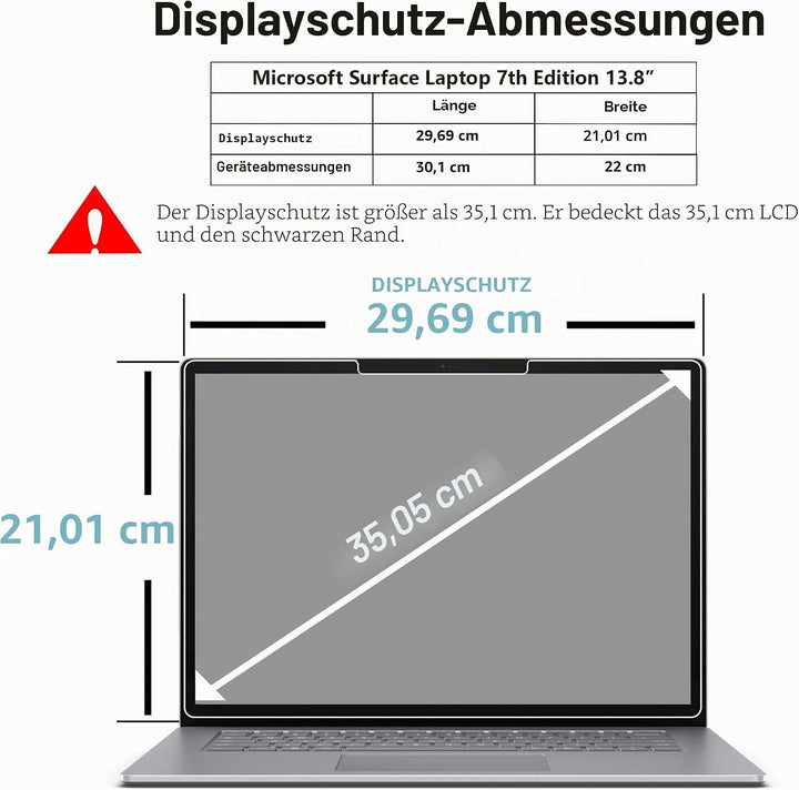 Megoo [2 Stück]-Schutzfolie für Microsoft Surface Laptop 7,kratzfest,hochempfindlich,Surface Pen kom