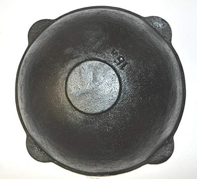 Eisengusstopf Kazan 16L Gusseisen Uzbekisch/Uzbek Cast Iron Kazan with Lid 16L+Schaumlöffel 45cm