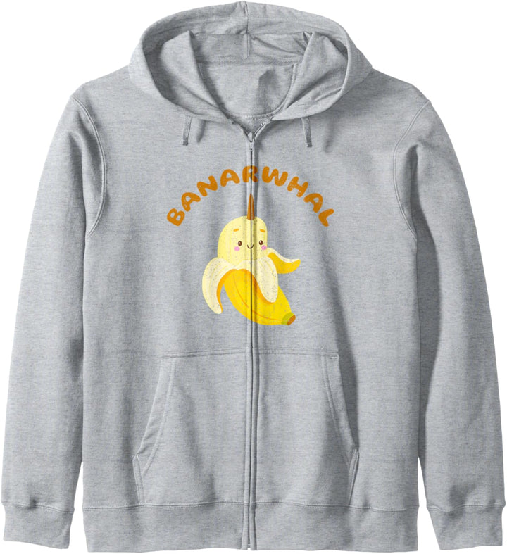 Lustiger Narwal Bananen Einhorn des Meeres Verzaubertes Tier Kapuzenjacke