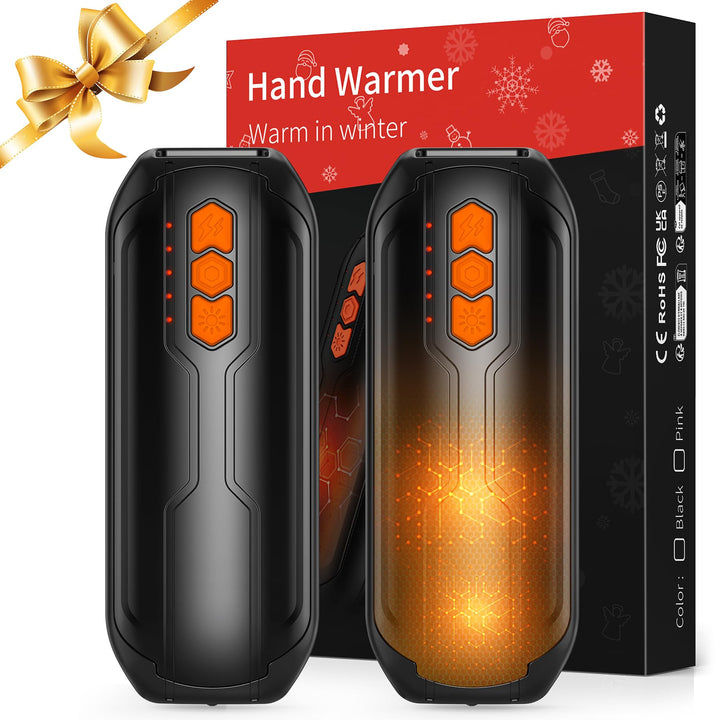 VIWAVE Handwärmer Elektrisch 2er-Set Taschenwärmer Wiederverwendbar mit LED,6000mAh Akku Handwärmer