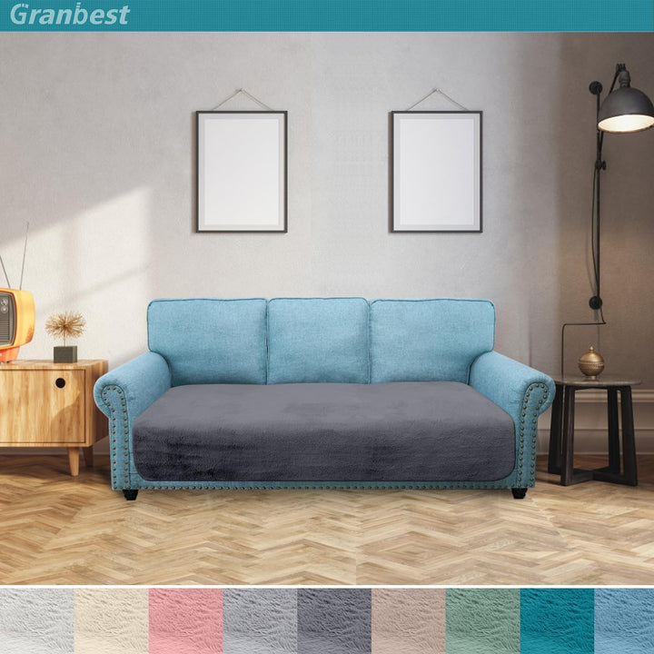 Granbest Luxus Dicken Sofa Sitzkissen Bezüge ähnlich Kaninchenfell Stilvolle Plüsch 750GSM Sitzbezüg
