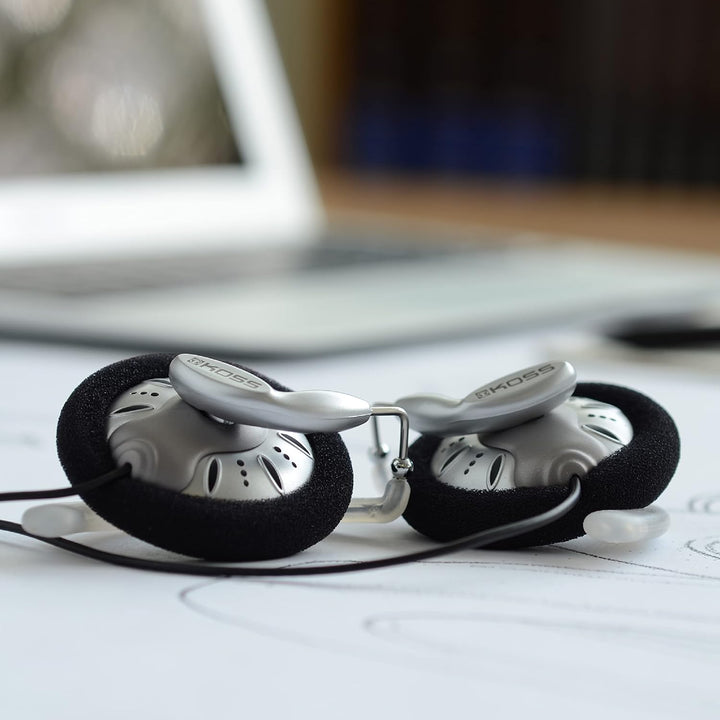 Koss KSC75 Stereo Kopfhörer mit Ohrclip für iPod, iPhone, MP3 und Smartphone - Schwarz/Silber Einzel