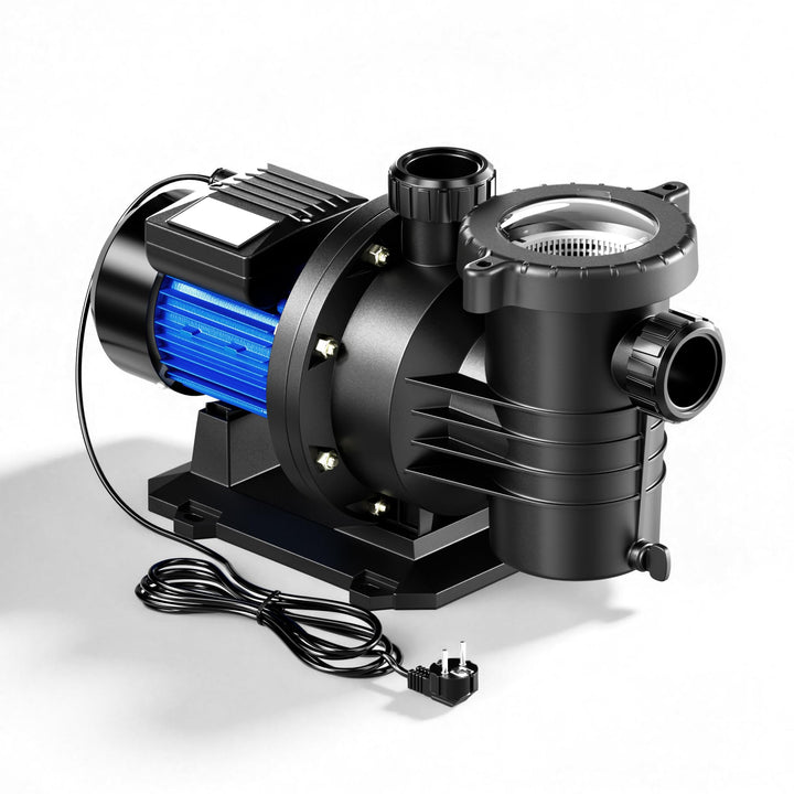 Wiltec Poolpumpe 13200 l/h 370 W für 50-80m³ Pools, Schwimmbadpumpe mit 9 m Förderhöhe, Umwälzpumpe
