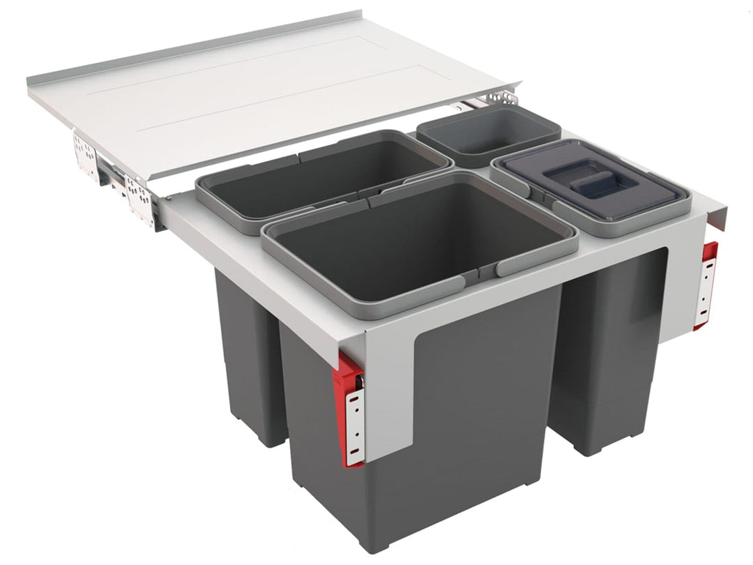 FRANKE Sorter Garbo 60-3 Abfallsorter Abfalleimer Mülleimer Abfallsammler, grau, 56,2 x 39,9 x 36 cm