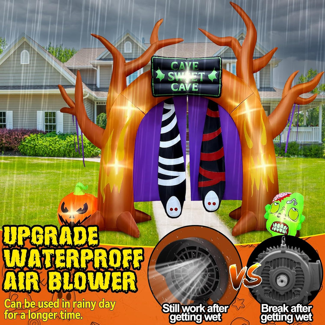 Kalolary 10Ft Halloween Aufblasbar Dekoration, Halloween Deko Aufblasbarer Riesiger Baum Kürbis Geis