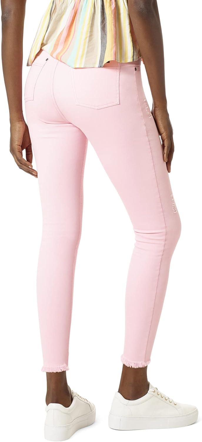 HUE Damen Skimmer-Leggings mit Ripped Denim, Hohe Taille Strumpfwaren M Candy Pink, M Candy Pink