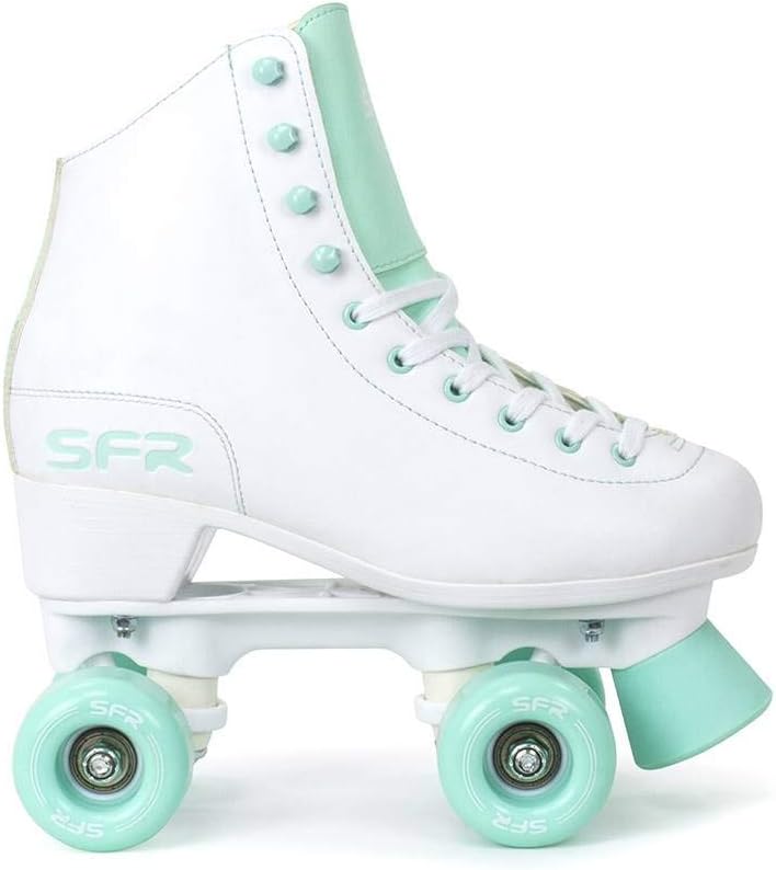 Sfr Skates Unisex, Jugend Figure Quad Skates Rollschuhe Kinder 34 Mehrfarbig (Weiss / Grün), 34 Mehr