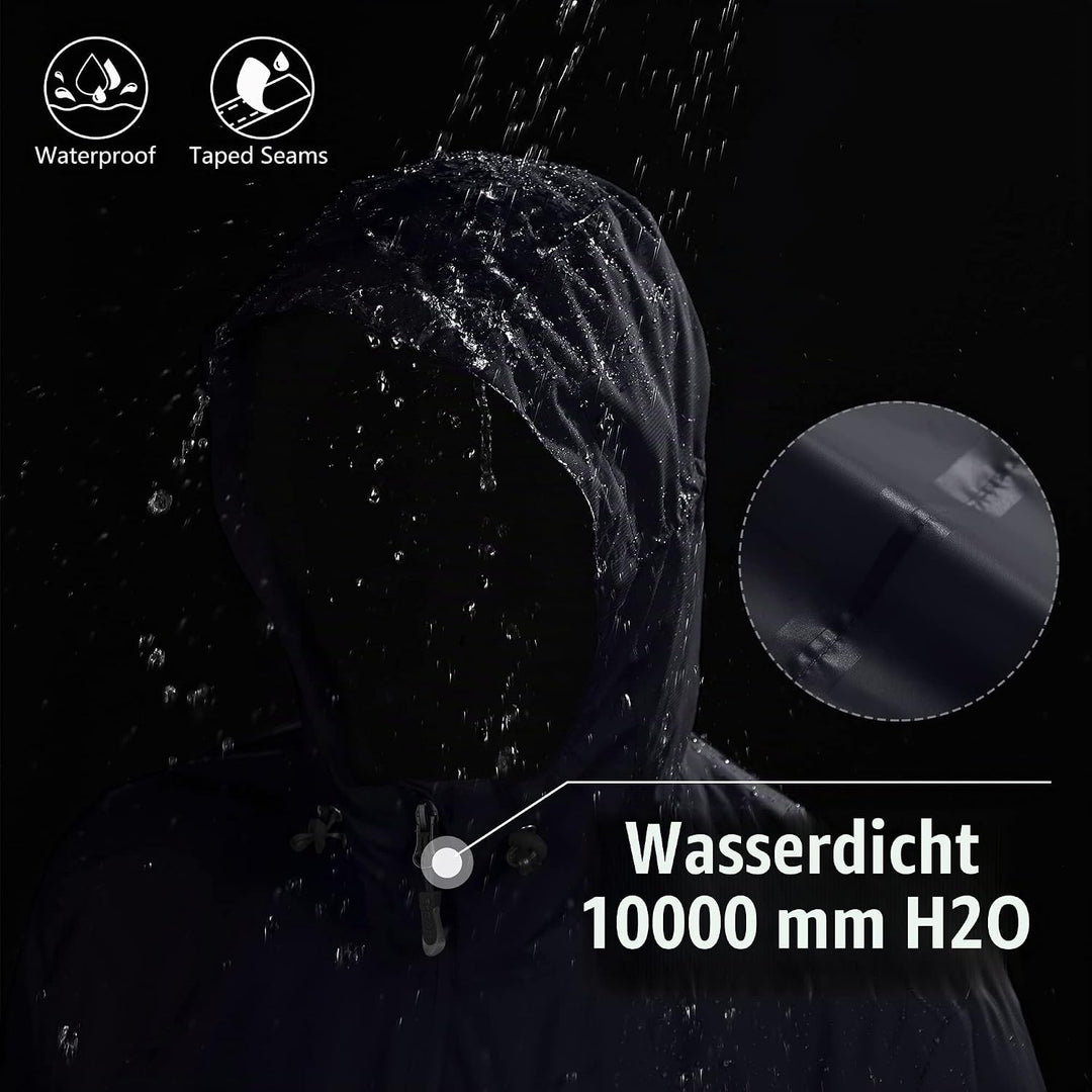 33,000ft Regenjacke Herren Wasserdicht Atmungsaktiv Packbare Leichte Jacke M Dunkelgrau, M Dunkelgra