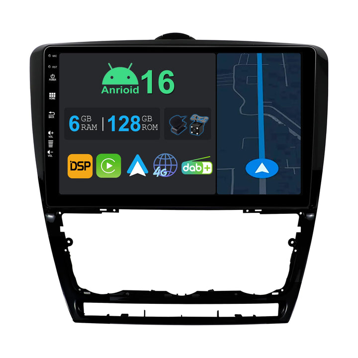 10.1 Zoll Android 14 Autoradio mit Navi Für Skoda Octavia II 2 1Z 2004-2013 | Octa Core | 6GB 128GB