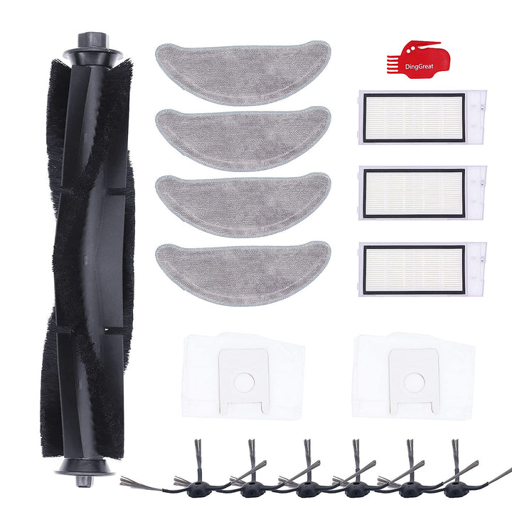 DingGreat Ersatzteile für Roidmi Eve Plus Staubsauger Roboter, 1 Hauptbürste + 6 Seitenbürste + 2 St
