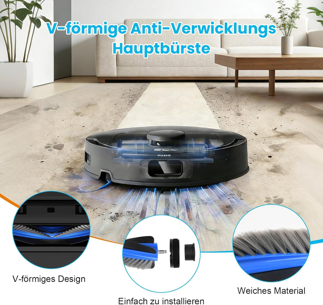 25 Stück Zubehör für Ecovacs Deebot T30C, T30C Omni, T30C Omni Gen2 Saugroboter Ersatzteile, 2 Haupt